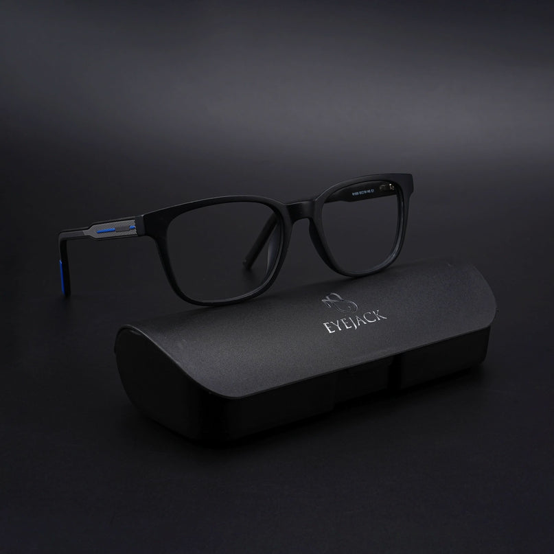 Eyejack Rush Matt Black Square Eyeglasses for Men & Women (1009CL721-C7)