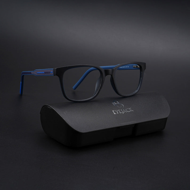 Eyejack Rush Navy Blue Square Eyeglasses for Men & Women (1009CL722-C8)