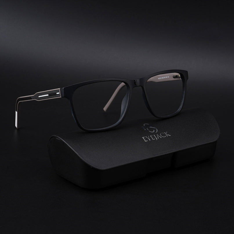 Eyejack Rush Matt Black Square Eyeglasses for Men & Women (1010CL725-C1)