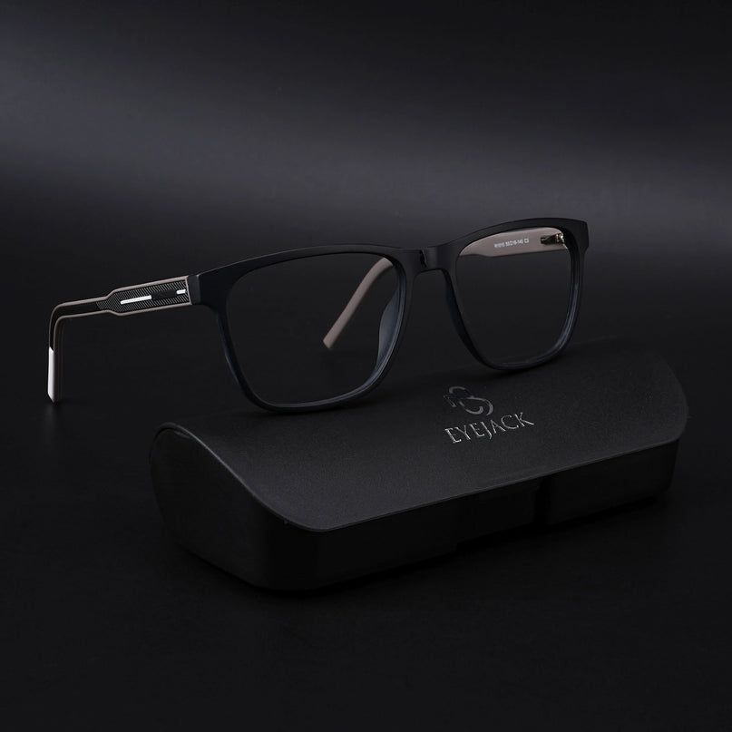 Eyejack Rush Matt Black Square Eyeglasses for Men & Women (1010CL725-C1)