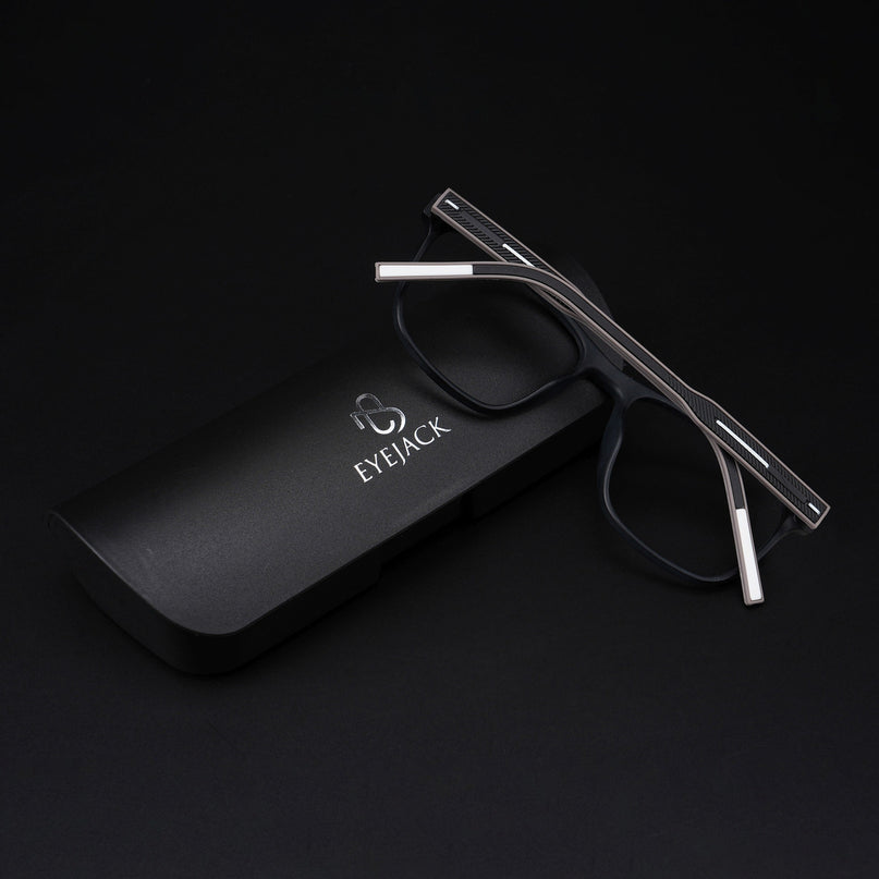 Eyejack Rush Matt Black Square Eyeglasses for Men & Women (1010CL725-C1)