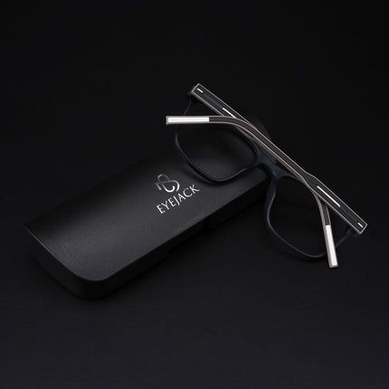 Eyejack Rush Matt Black Square Eyeglasses for Men & Women (1010CL725-C1)