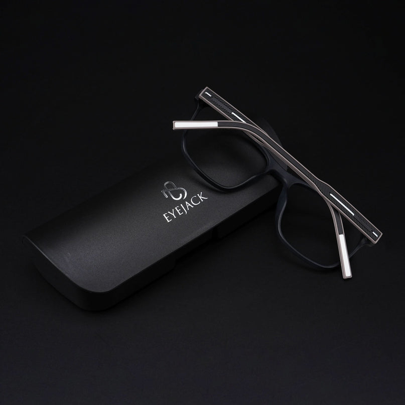 Eyejack Rush Matt Black Square Eyeglasses for Men & Women (1010CL725-C1)