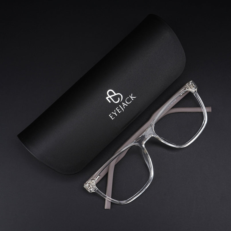 Eyejack Rush Transparent Square Eyeglasses for Men & Women (1010CL726-C2)