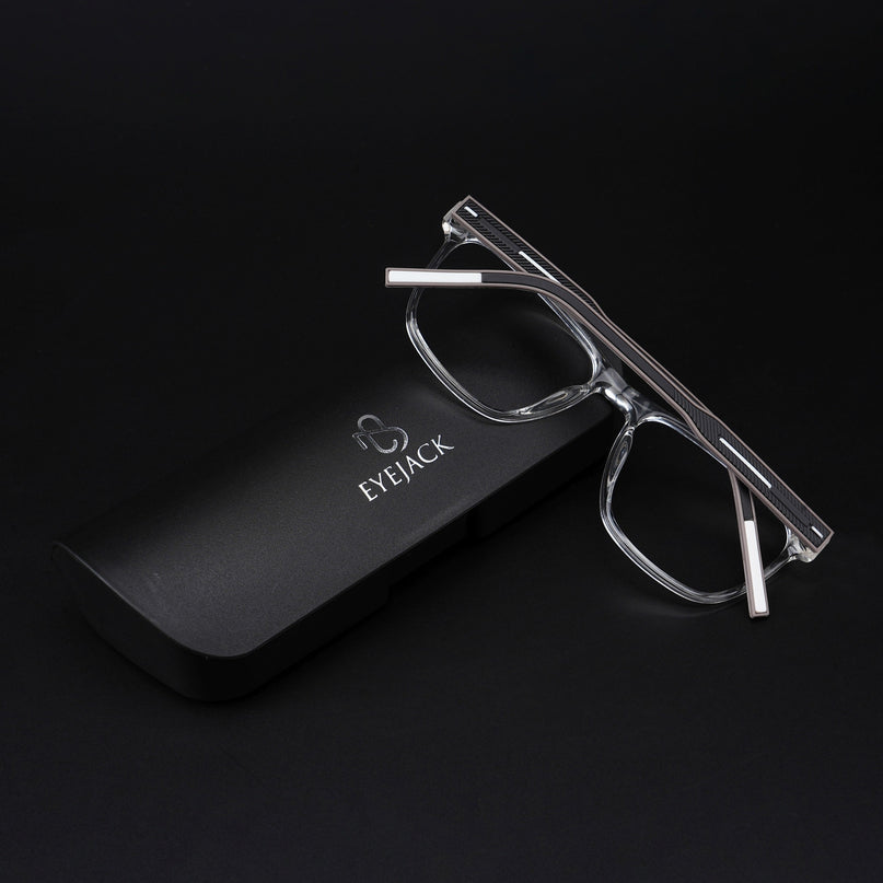 Eyejack Rush Transparent Square Eyeglasses for Men & Women (1010CL726-C2)