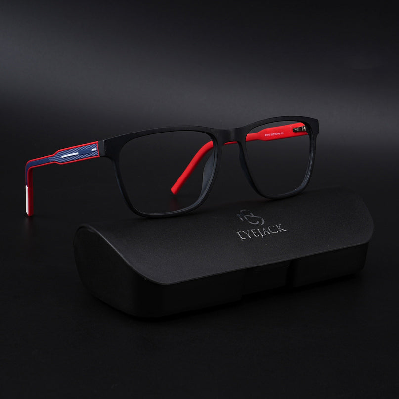 Eyejack Rush Matt Black Square Eyeglasses for Men & Women (1010CL727-C3)