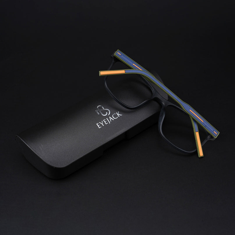 Eyejack Rush Matt Black Square Eyeglasses for Men & Women (1010CL729-C5)