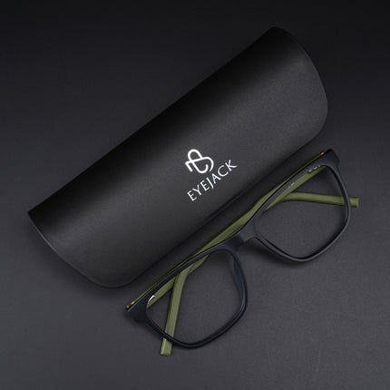 Eyejack Rush Matt Black Square Eyeglasses for Men & Women (1010CL729-C5)