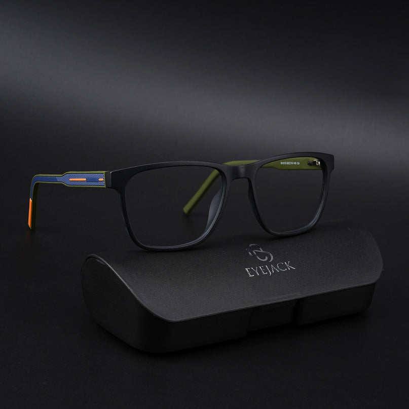 Eyejack Rush Matt Black Square Eyeglasses for Men & Women (1010CL729-C5)