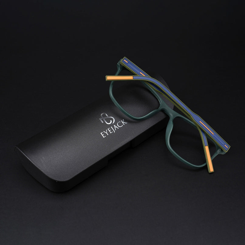 Eyejack Rush Green Square Eyeglasses for Men & Women (1010CL730-C6)