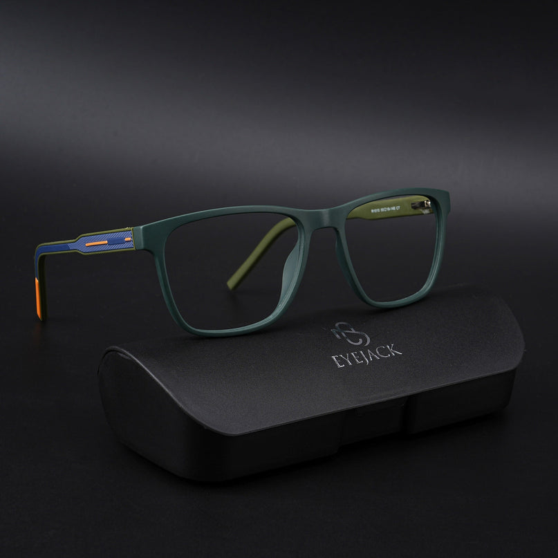 Eyejack Rush Green Square Eyeglasses for Men & Women (1010CL730-C6)