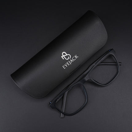 Eyejack Rush Matt Black Square Eyeglasses for Men & Women (1010CL731-C7)