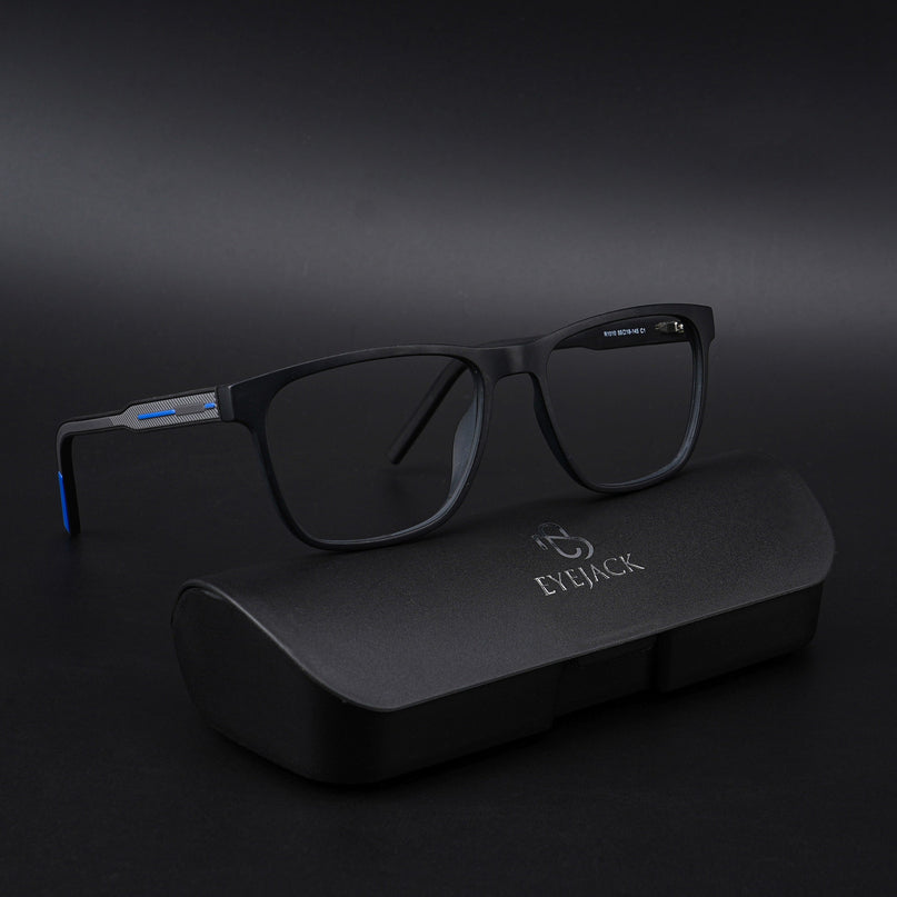 Eyejack Rush Matt Black Square Eyeglasses for Men & Women (1010CL731-C7)