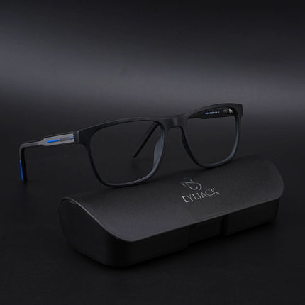 Eyejack Rush Matt Black Square Eyeglasses for Men & Women (1010CL731-C7)