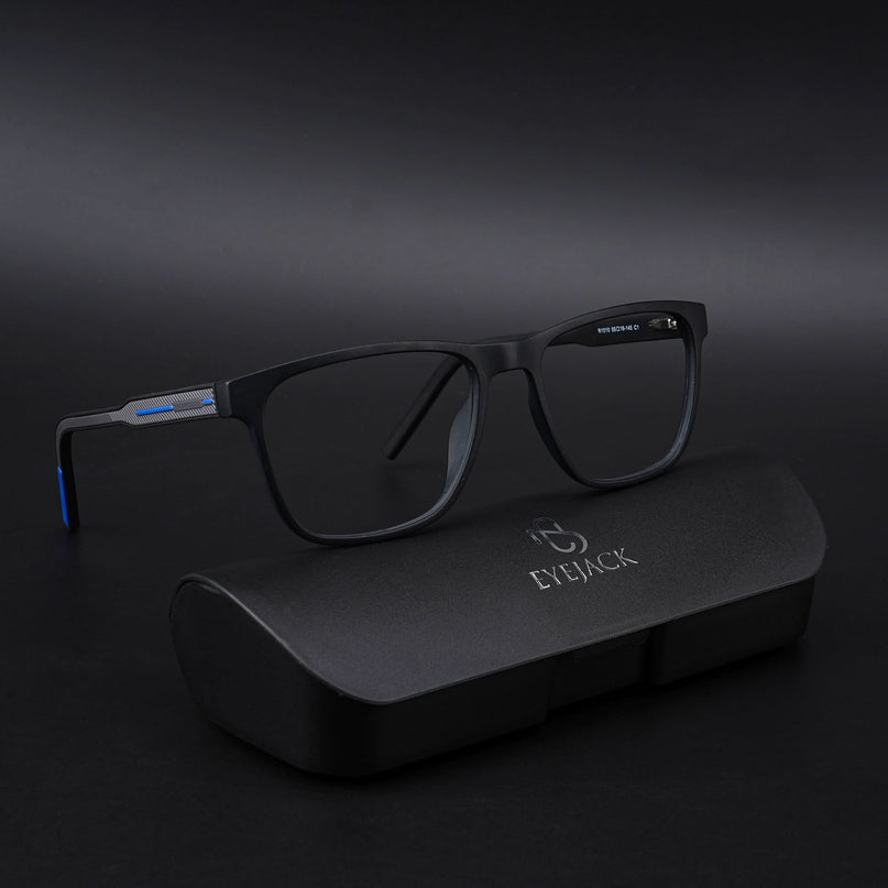 Eyejack Rush Matt Black Square Eyeglasses for Men & Women (1010CL731-C7)