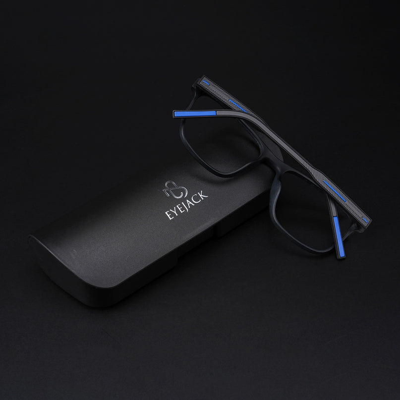 Eyejack Rush Matt Black Square Eyeglasses for Men & Women (1010CL731-C7)