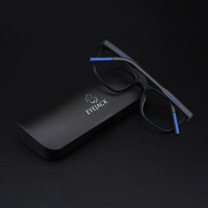 Eyejack Rush Matt Black Square Eyeglasses for Men & Women (1010CL731-C7)