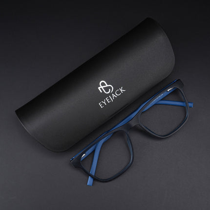 Eyejack Rush Navy Blue Square Eyeglasses for Men & Women (1010CL732-C8)