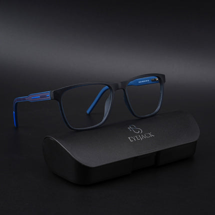 Eyejack Rush Navy Blue Square Eyeglasses for Men & Women (1010CL732-C8)