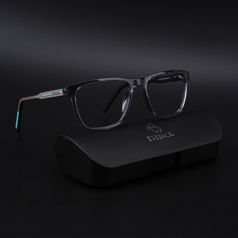 Eyejack Rush Grey Square Eyeglasses for Men & Women (1010CL733-C9)
