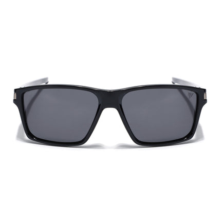 Jaxor | Shine Black & Silver Rectangle Polarized Sunglasses - PMG3968