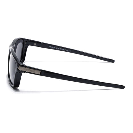 Jaxor | Shine Black & Silver Rectangle Polarized Sunglasses - PMG3968