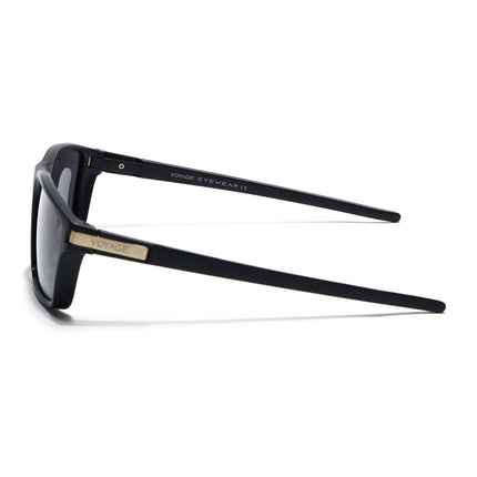 Jaxor | Matte Black & Golden Rectangle Polarized Sunglasses - PMG3969
