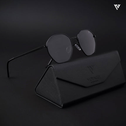 Black Geometric Polarized Sunglasses - PMG4132