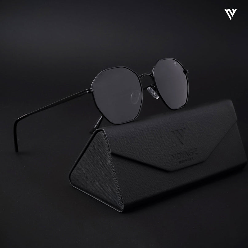 Black Geometric Polarized Sunglasses - PMG4132
