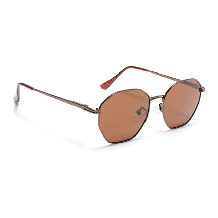 Geometric Brown Polarized Sunglasses - PMG4134