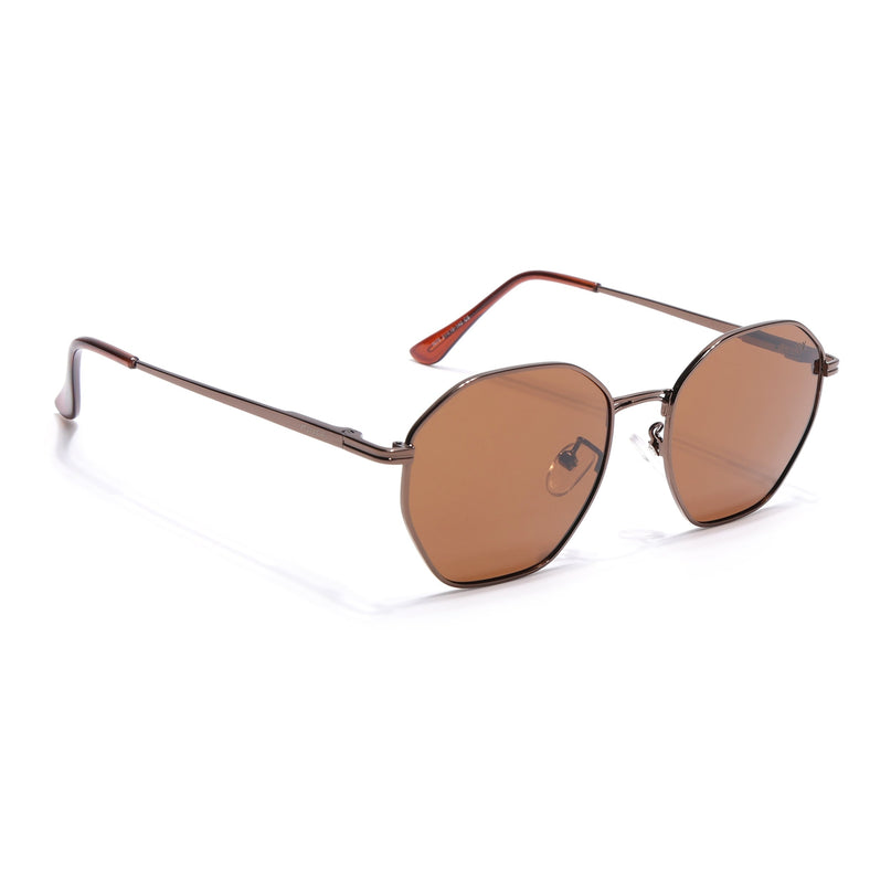 Geometric Brown Polarized Sunglasses - PMG4134