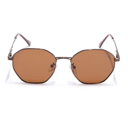 Geometric Brown Polarized Sunglasses - PMG4134