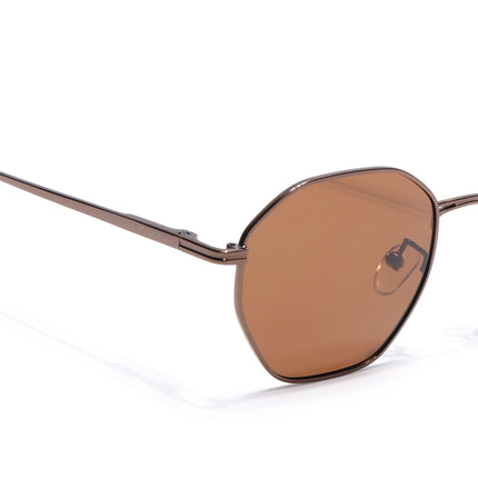 Geometric Brown Polarized Sunglasses - PMG4134
