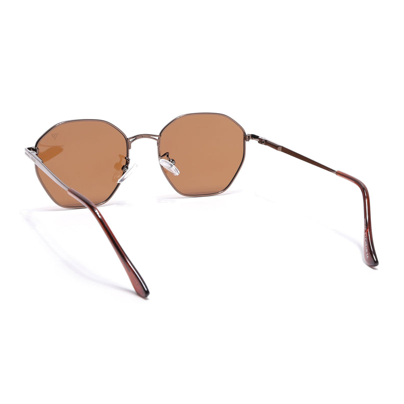 Geometric Brown Polarized Sunglasses - PMG4134