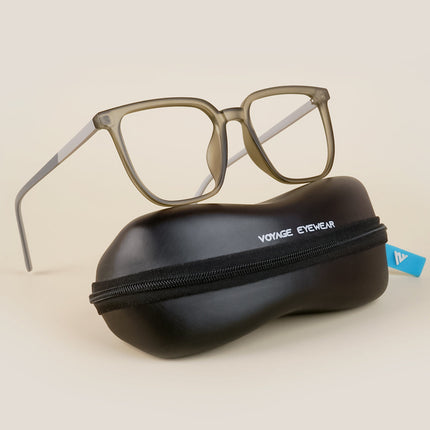 Voyage Olive Green Square Eyeglasses for Men & Women - MG4000