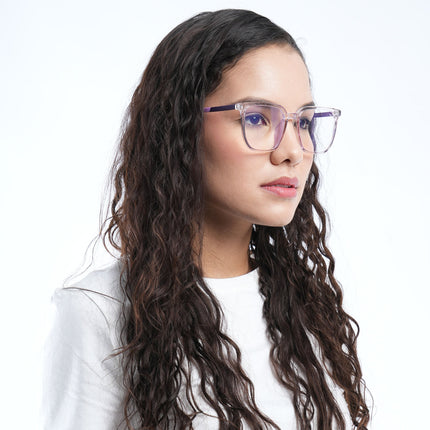 Voyage Light Purple Square Eyeglasses for Men & Women - MG4001