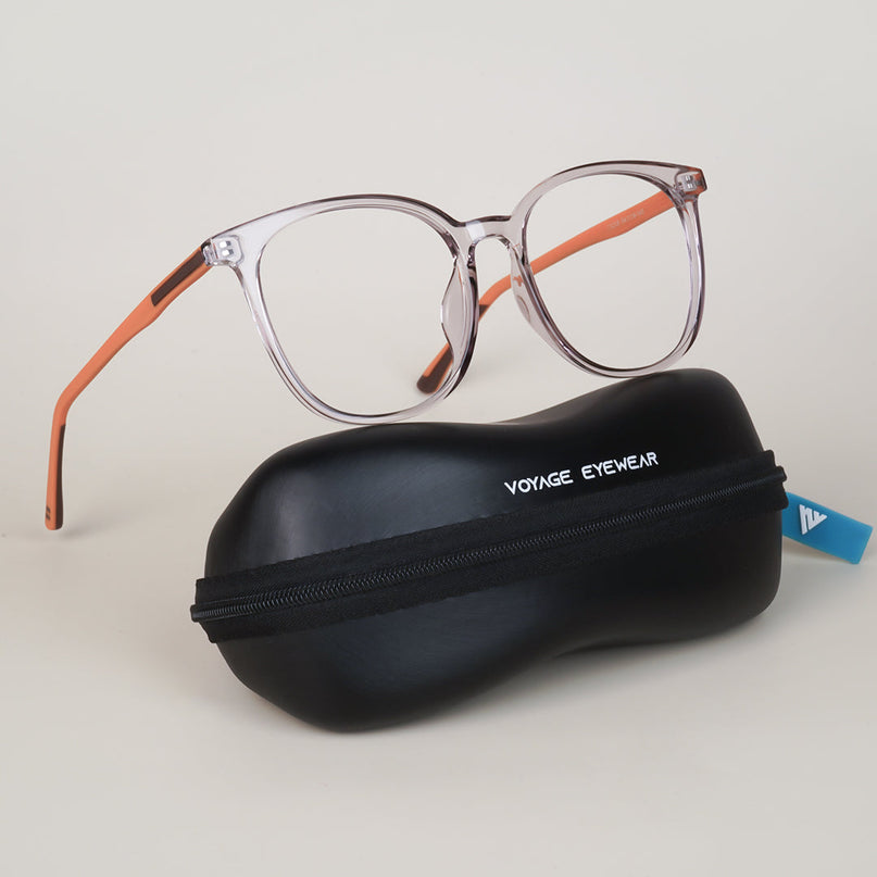 Voyage Transparent Purple Round Eyeglasses for Men & Women - MG4006