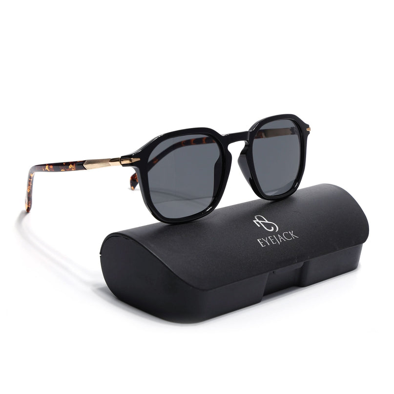 Eyejack Black Square Sunglasses for Men & Women (1115CL1085)