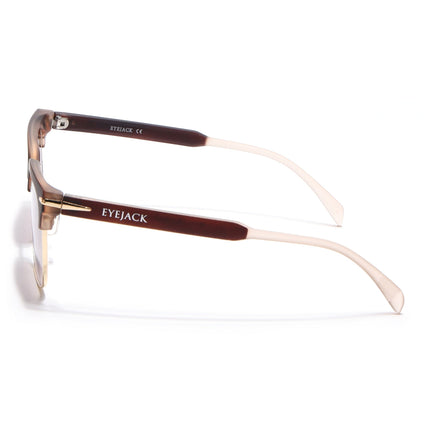 Eyejack Brown & Golden Square Sunglasses for Men & Women (1119CL1090)