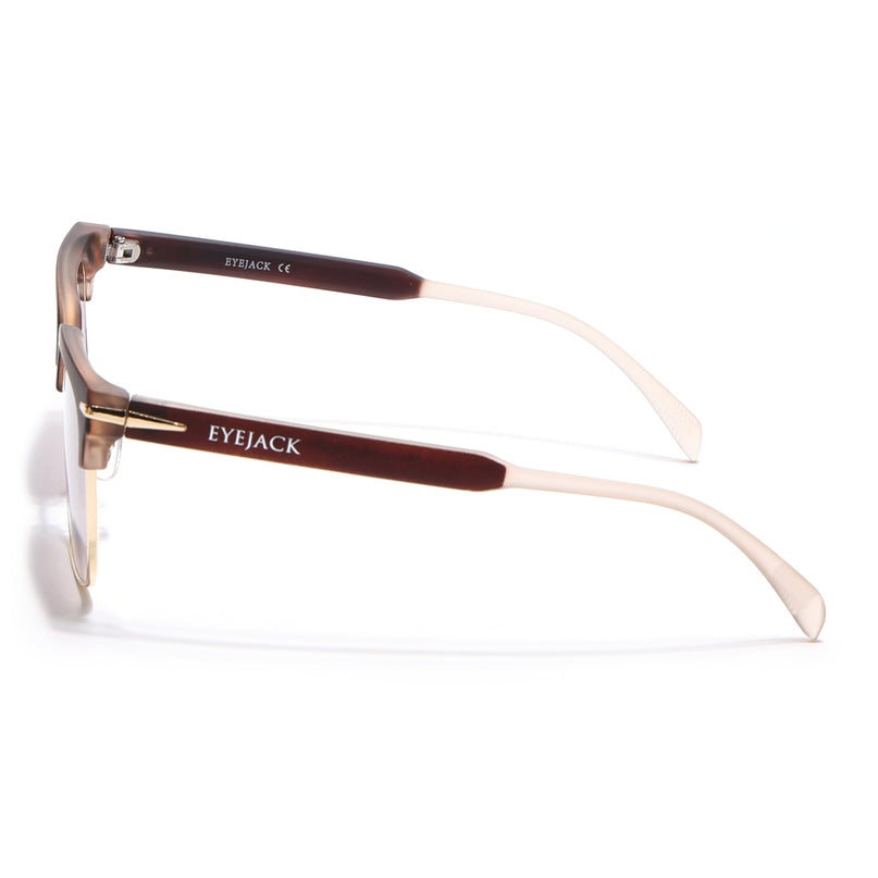 Eyejack Brown & Golden Square Sunglasses for Men & Women (1119CL1090)