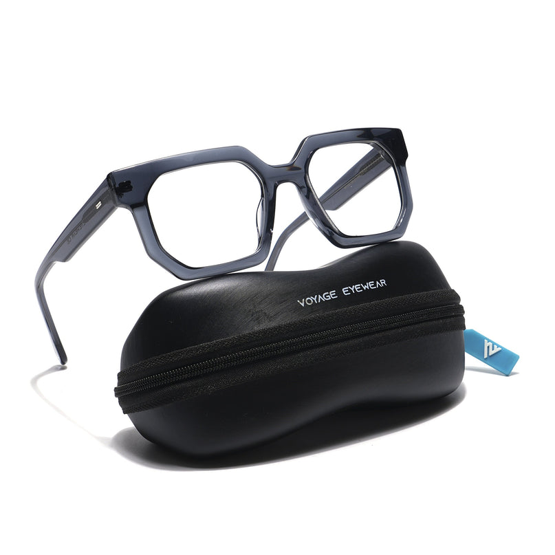 Voyage Veloura Select Grey Square Eyeglasses for Men & Women - SLMG5872-C1