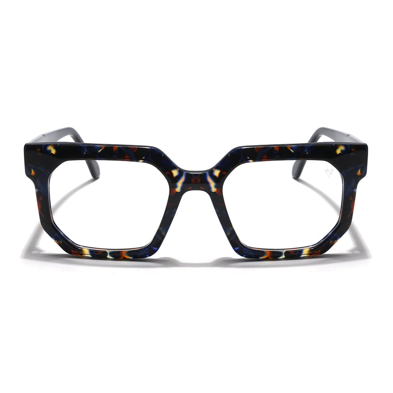 Voyage Veloura Select Brown & Blue Square Eyeglasses for Men & Women - SLMG5873-C2