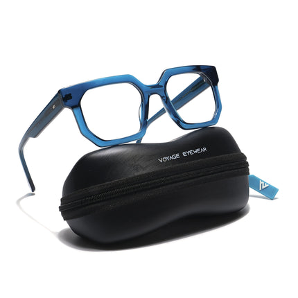 Voyage Veloura Select Blue Square Eyeglasses for Men & Women - SLMG5874-C3