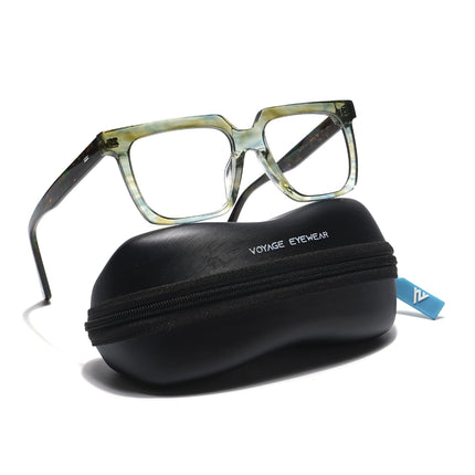 Voyage Veloura Select Light Green Square Eyeglasses for Men & Women - SLMG5926-C1