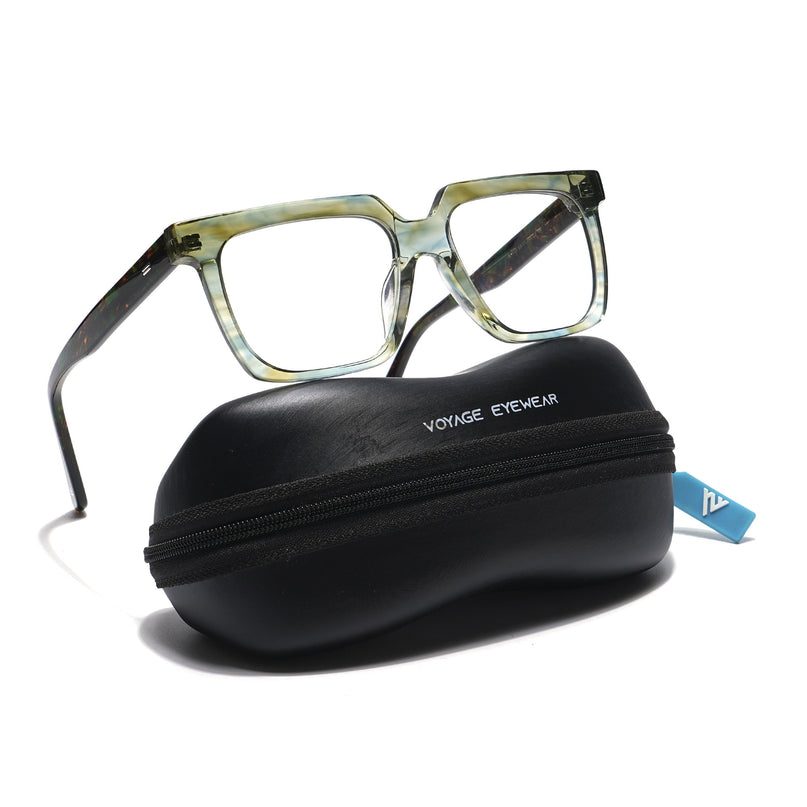 Voyage Veloura Select Light Green Square Eyeglasses for Men & Women - SLMG5926-C1
