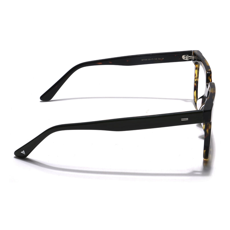 Voyage Veloura Select Brown & Yellow Square Eyeglasses for Men & Women - SLMG5927-C2