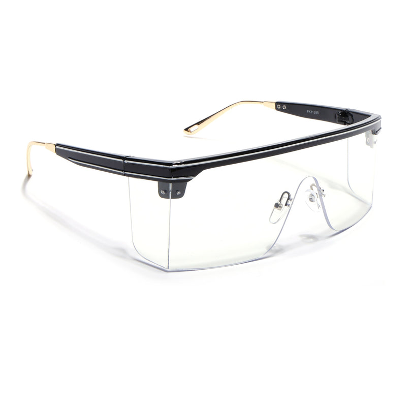 Voyage Black & White Wayfarer Eyeglasses for Men & Women - MG5211-C1