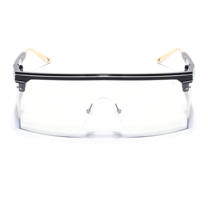 Voyage Black & White Wayfarer Eyeglasses for Men & Women - MG5211-C1