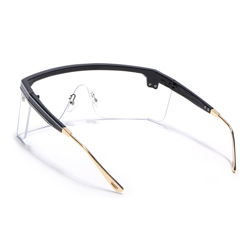 Voyage Black & White Wayfarer Eyeglasses for Men & Women - MG5211-C1