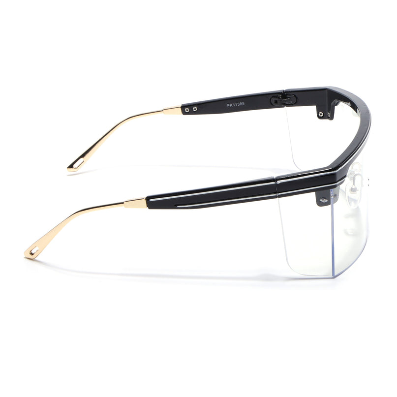 Voyage Black & White Wayfarer Eyeglasses for Men & Women - MG5211-C1
